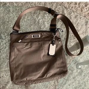 Tumi small olive nylon crossbody